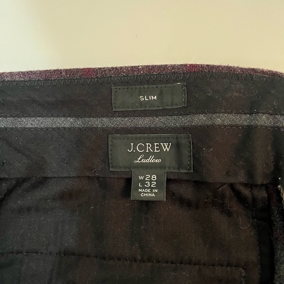 J.Crew charcoal and burgundy windowpane wool suit, size 34 - Picture 5 of 8